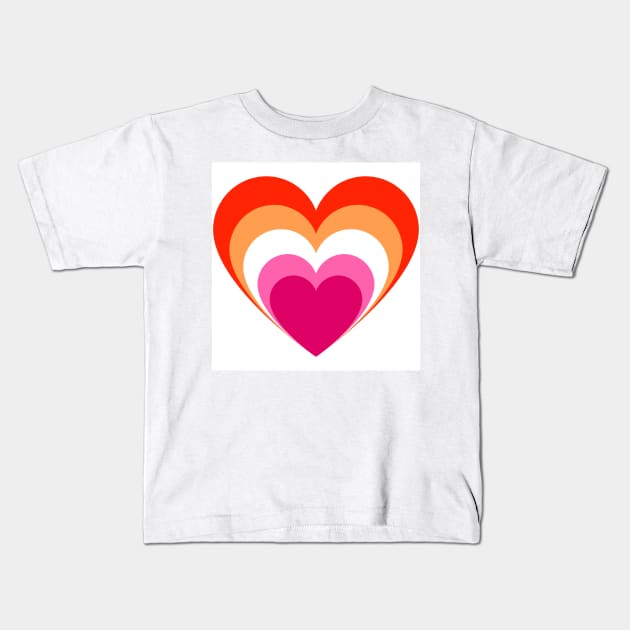 Lesbian heart in heart Kids T-Shirt by Annka47